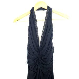 Tadashi Shoji Black Plunging V Neck Dress Size 10